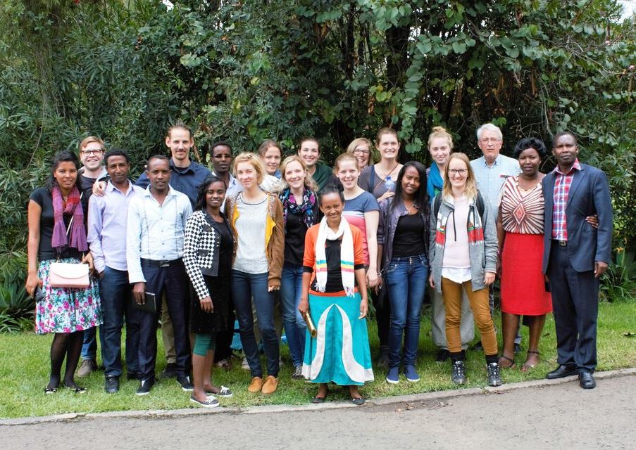 Group photo of staff and students at the ILRI campus, Addis Ababa